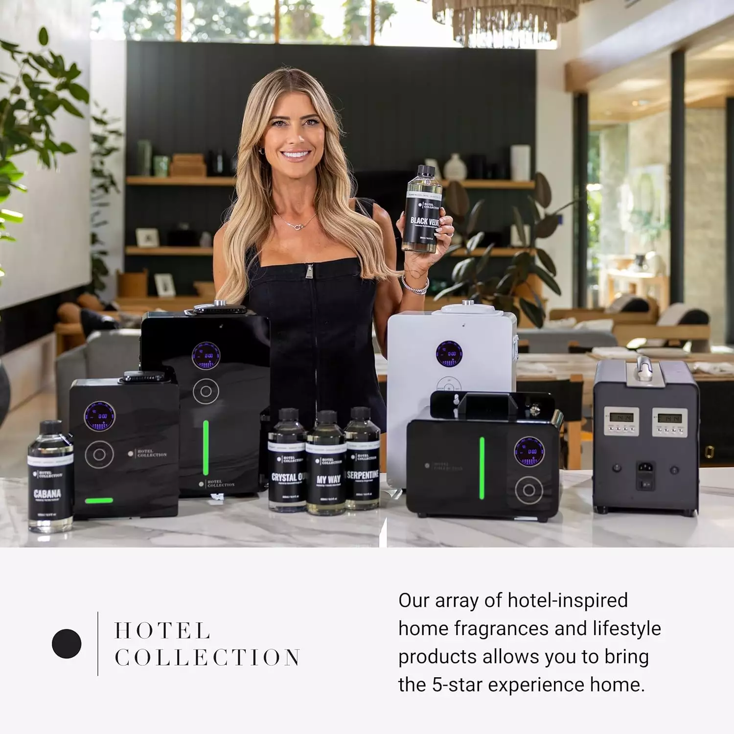 Hotel Collection Large Room Scent Diffuser for 800 sq ft Waterless Aromatherapy Remote Control Midnight Black - Image 6