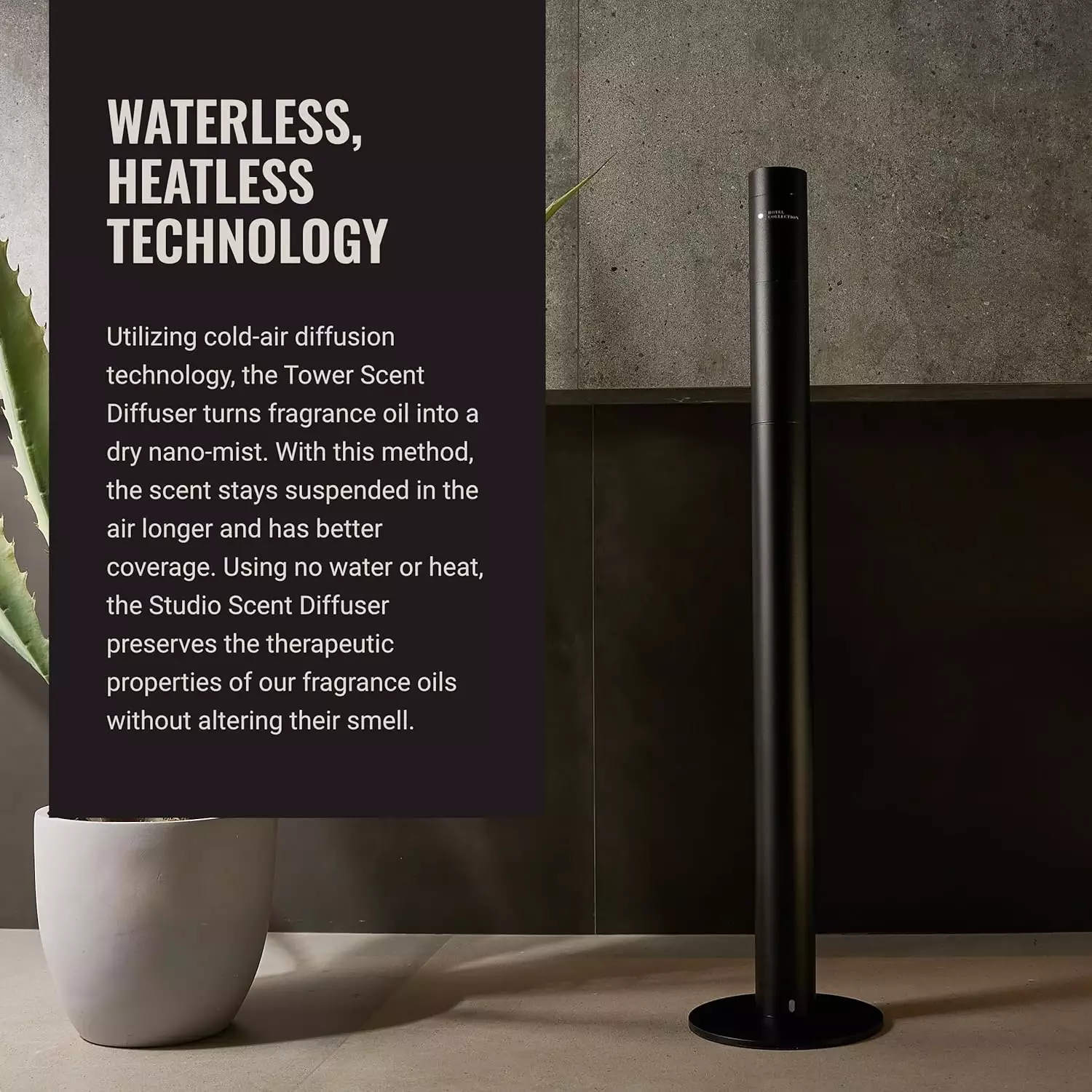 Hotel Collection Large Room Scent Diffuser for 800 sq ft Waterless Aromatherapy Remote Control Midnight Black - Image 8